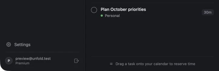 The sidebar shows the signed-in account on the Premium plan.